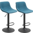 thumbnail image 1 of JERFIT Swivel Bar Stools with Back, Adjustable Height Kitchen Counter Stools, Padded Upholstered Seat and Backrest, Set of 2, Blue, 1 of 8
