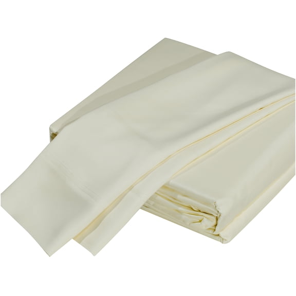 JERFIT TENCEL Lyocell Queen Sheet Set 4-PC, Cooling Bed Sheets, Eco-Friendly Eucalyptus Fabric, Cream Color, OEKO-TEX Certified, Deep Pocket 18"