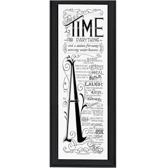 JERFIT "Time for Everything" Framed Wall Art Print, Black Frame Ready to Hang, Multi-Color Paper Poster for Living Room, Bedroom & Office Decor