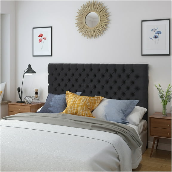 JERFIT Tufted Upholstered Queen Headboard, Minimalist Design, Adjustable Height