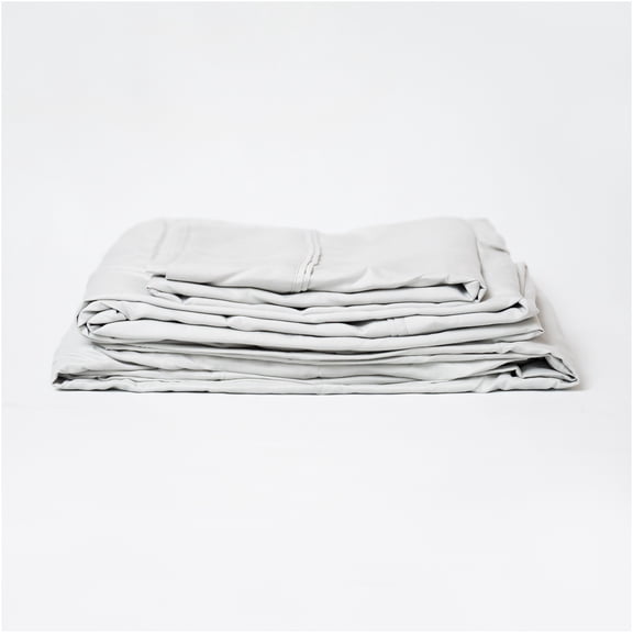 JERFIT Twin Sheet Set 4PC, Thermo-Regulating Bamboo Bed Sheets, Hypoallergenic & Cool Sleep, Deep Pocket 6-18 Inch, Pewter Gray