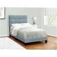thumbnail image 1 of JERFIT Twin Velvet Upholstered Platform Bed Frame with Tufted Headboard, Light Blue, Modern Bedroom Frame Only with Wood Slat Support, 1 of 5