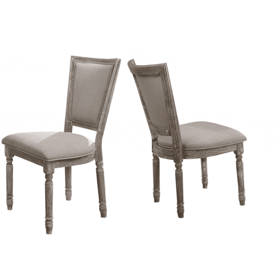 JERFIT Vintage Farmhouse Dining Chairs Set of 2, Antique Gray Upholstered Side Chairs for Kitchen Dining Room, Rustic Wood Accent Chairs