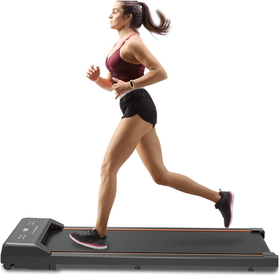 JERFIT Walking Pad Treadmill with Remote, Under Desk Electric Treadmill for Home Office, 2.5HP Portable Walking Machine with LED Display, 265LB Capacity, Black Steel Frame