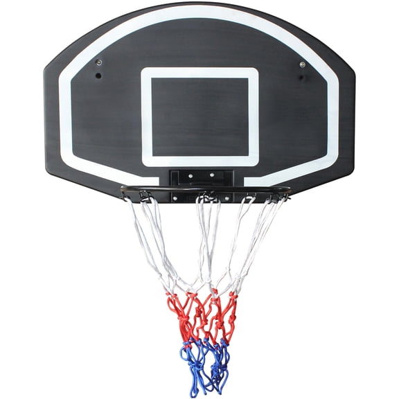 JERFIT Wall Mounted Basketball Hoop with Shatterproof Backboard, Folding Hoop for Indoor Outdoor Use, All-Weather Iron Construction, 17 Rim