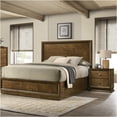 thumbnail image 1 of JERFIT Walnut Twin Bed with 2 Nightstands, 3-Piece Transitional Bedroom Set with Metal Knobs, Engineered Wood Frame, 1 of 10