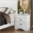 thumbnail image 1 of JERFIT White Nightstand with 2 Drawers, Traditional Bedside Table with Antique Brass Handles, No Assembly Required Bedroom Furniture, 1 of 7