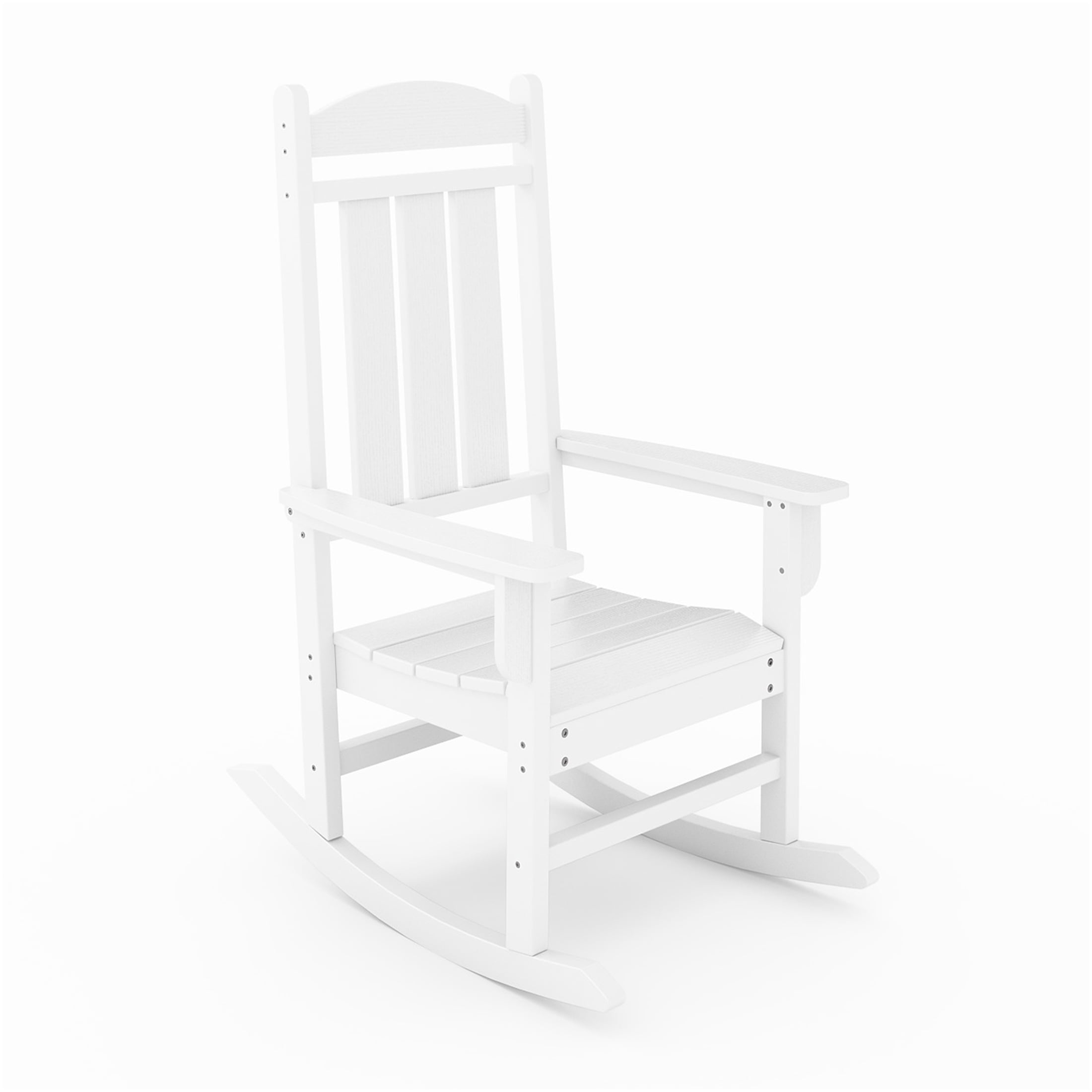 White Rocker Bench JERFIT White Porch Rocking Chair, Outdoor Rocker with High Back, All ...