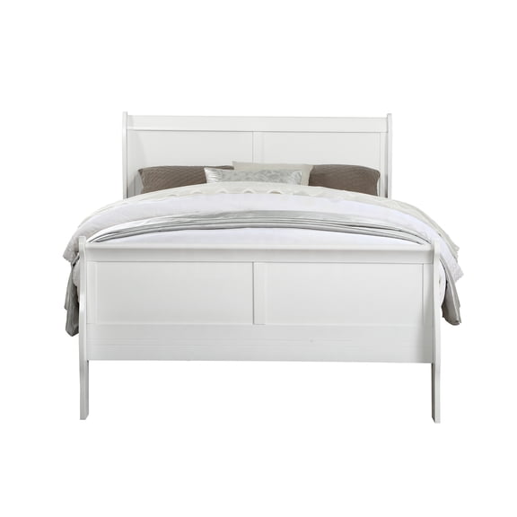 JERFIT White Twin Size Sleigh Bed Frame, Classic Elegant Design with Sturdy Wood Support Slats, Low Profile Footboard, No Box Spring Needed