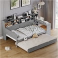 thumbnail image 1 of JERFIT Wooden Twin Size Daybed with Storage Shelves Multi-functional Bed with Twin Size Trundle, 1 of 9