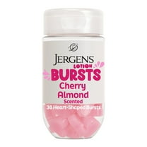 Jergens Cherry Almond Lotion Bursts, Squishy Heart-Shaped Moisturizer Bursts, 38 Ct
