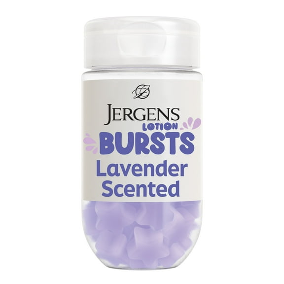 Jergens Lavender Lotion Bursts, Squishy Star-Shaped Moisturizer Bursts, Lotion Gifts for Teens, 38 Ct