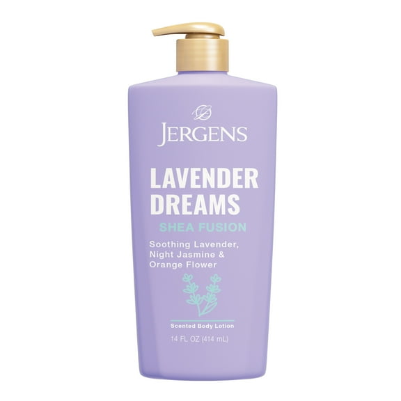 Jergens Shea Fusion Lavender Dreams Scented Body Lotion, Moisturizer for Dry Skin, 14 fl oz