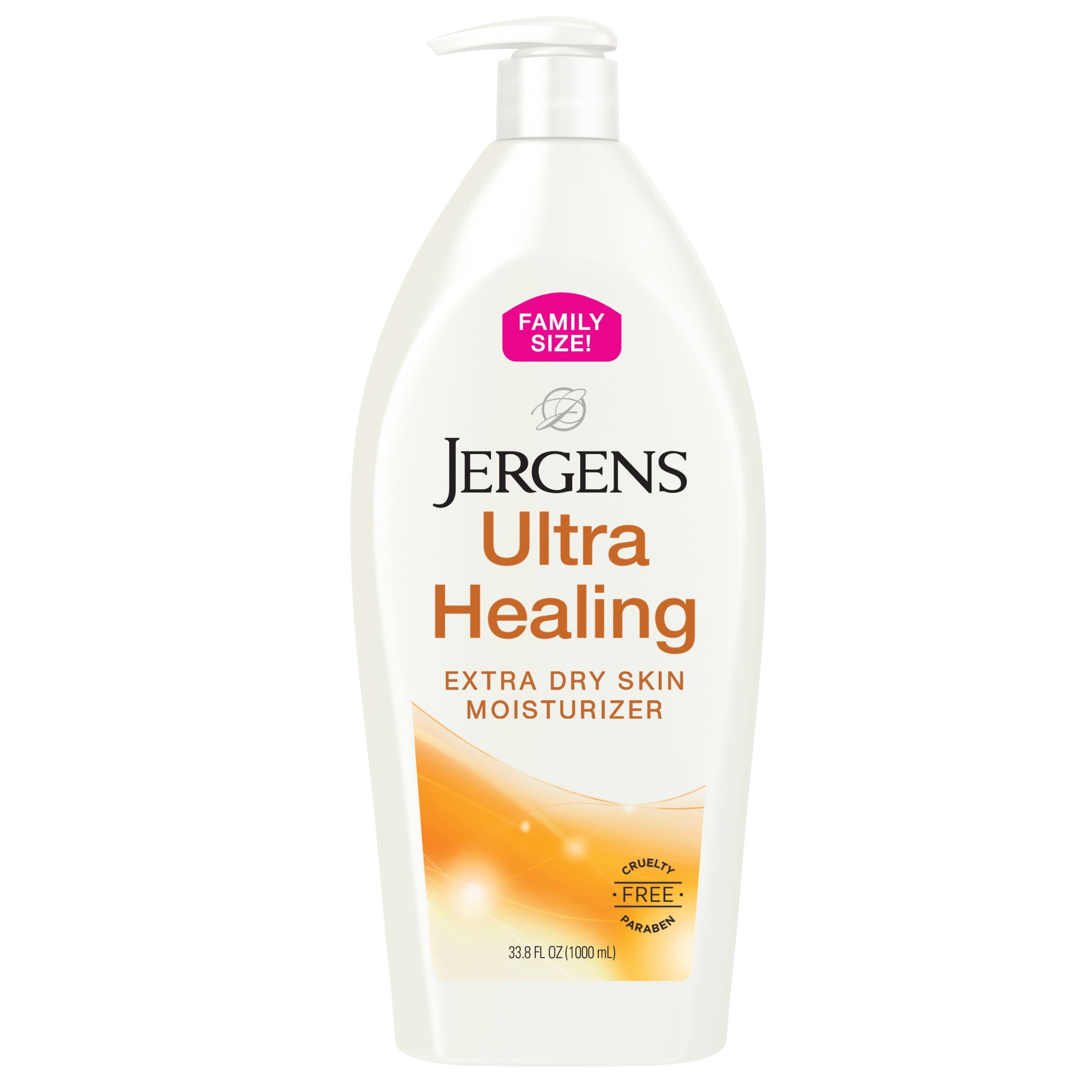 Jergens Ultra Healing Hand and Body Lotion Dry Skin Moisturizer, Vitamins C, E, B5, 33.8 oz