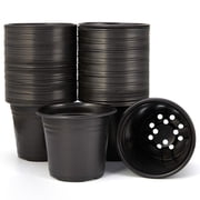JERIA 100-Pack 0.5 Gallon Plant Nursery Pots, Plastic Pots for Flower Seedling, Flower Plant Container Seed Starting Pot, Come with 100 Pcs Plant Labels