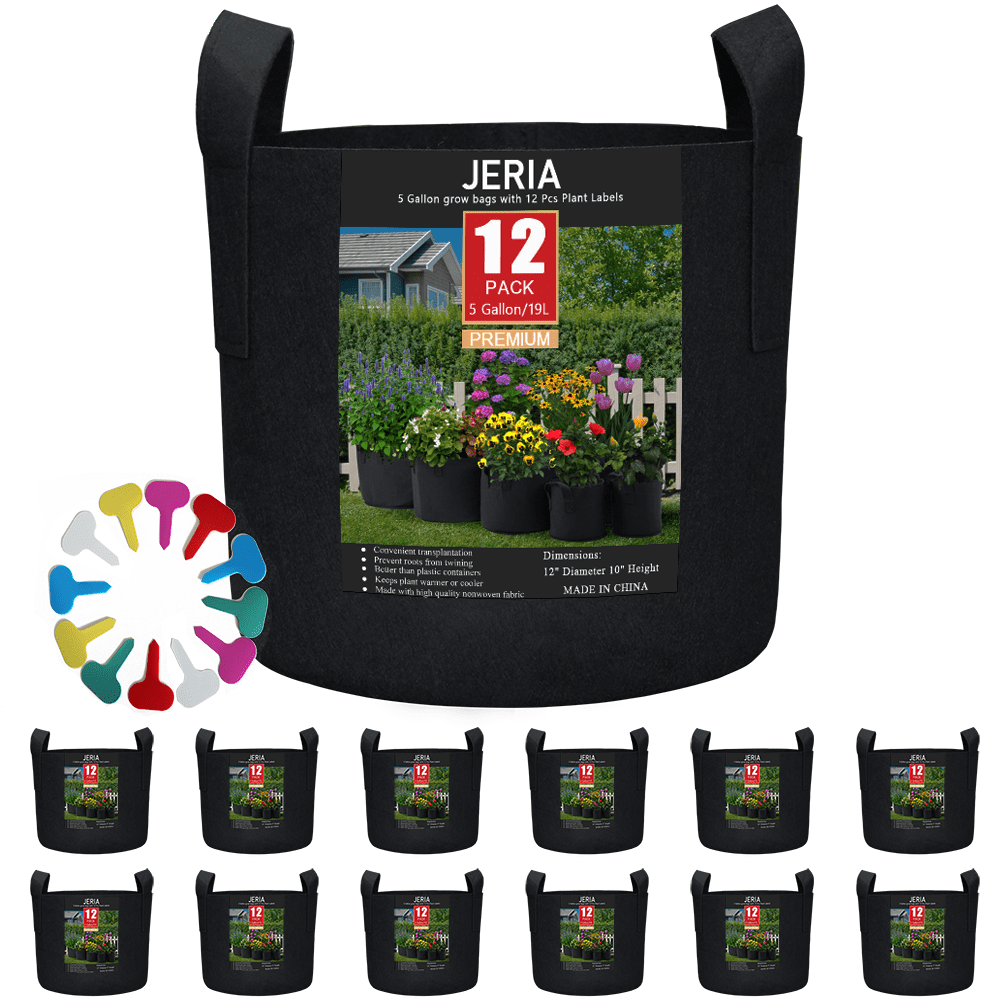 https://i5.walmartimages.com/seo/JERIA-12-Pack-5-Gallon-Vegetable-Flower-Plant-Grow-Bags-Aeration-Fabric-Pots-with-Handles-Black-Come-with-12-Pcs-Plant-Labels_9cf6ec8e-0fa9-47e7-be3d-6c441ac5fc35.1491d116e25afd068265cbeeab17530c.png