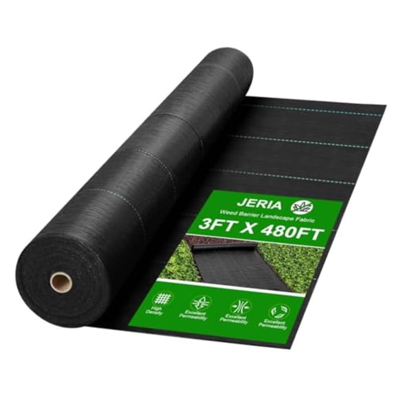 JERIA 3ft x 480ft Weed Barrier Landscape Fabric Heavy Duty 3.2ozWeed Control Fabric Garden Weed Blocker Fabric Landscaping Fabric Weed Control Garden Cloth