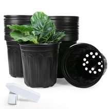 JERIA 50-Pack 1 Gallon Flexible Plant Nursery Pots with 50Pcs Plant Labels,Thickened Soft Plastic Seedling Pots,Seed Starting Pot Flower Plant Container for Succulents， Seedlings