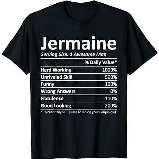 JERMAINE Nutrition Funny Birthday Personalized Name Gift TShirt
