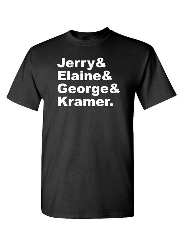 JERRY & ELAINE & GEORGE & KRAMER - Unisex Cotton T-Shirt Tee Shirt, Black, XL