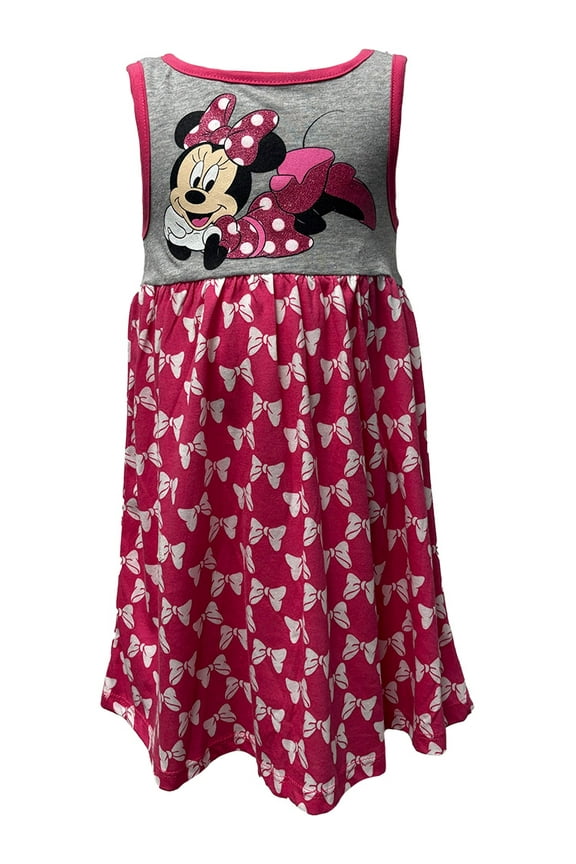 Minnie Mouse Pink Polka Dot Bow Tank Top Dress, (Girl's 2T)
