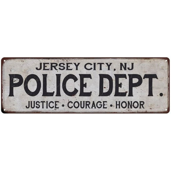JERSEY CITY, NJ POLICE DEPT. Home Decor Metal Sign Gift 6x18 206180012066