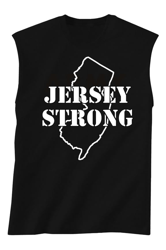 JERSEY STRONG Sleeveless Shooter Shirt in black