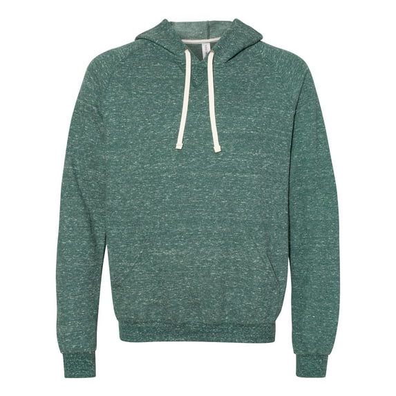 JERZEES 90MR Snow Heather French Terry Raglan Hooded Sweatshirt