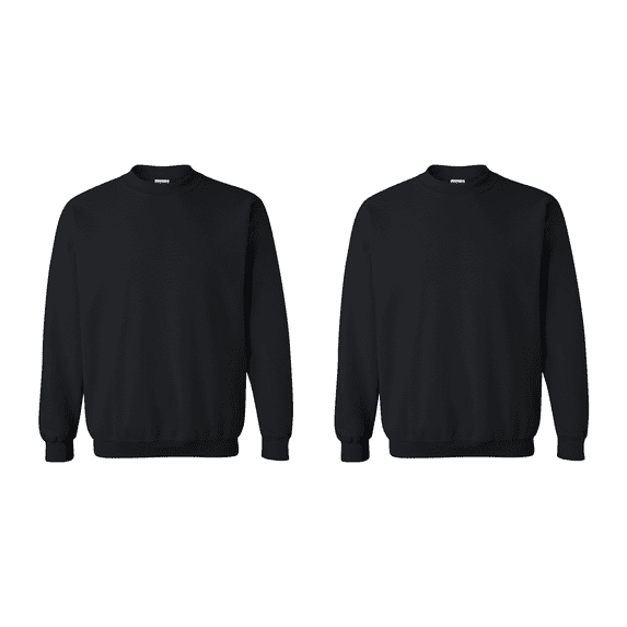 JERZEES Crewneck Sweatshirt, 3XL, Men NuBlend Long Sleeve Black Color Pullover Durable Fleece 2 Pack