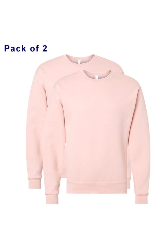 Crewneck Sweatshirt | Fleece Warmth Pullover Casual Sweater for Men, Blush Pink Color 8 oz 50/50 Cotton/Polyester Soft Sweatshirt, Size 3XL Pack 2