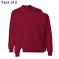 thumbnail image 1 of JERZEES Crewneck Sweatshirt | NuBlend Cozy Men's Fleece Pullover Sweater,8 oz.50/50 cotton/polyester in Cardinal, Pack 2 Size- L, 1 of 5