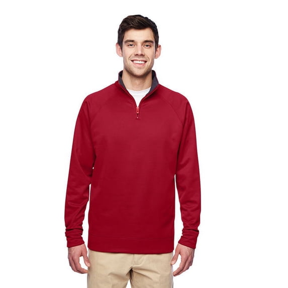 JERZEES PF95MR ADULT 6 OZ. DRI-POWER SPORT QUARTER-ZIP CADET COLLAR SWEATSHIRT, 3XL, TRUE RED