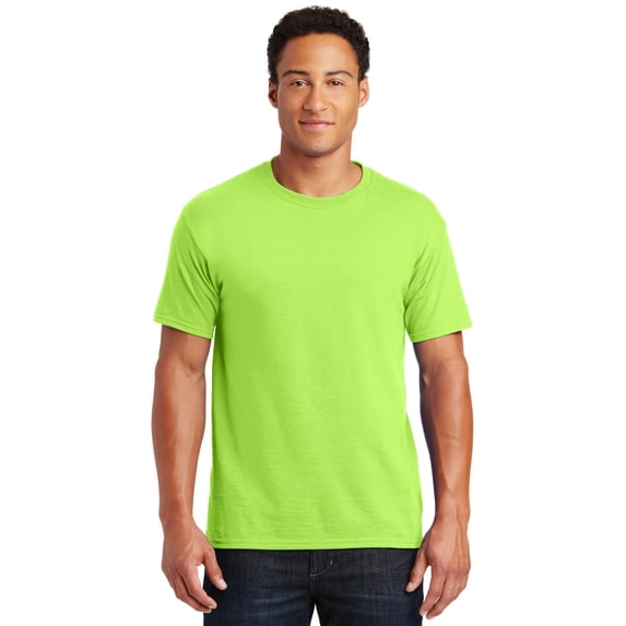 JERZEES - Dri-Power 50/50 T-Shirt - 29MR, Neon Green, L, Pack Of 2, Mens T-Shirts