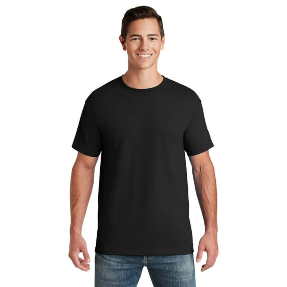 JERZEES Dri-Power 50/50 T-Shirt, Men's Casual T-shirt, Solid Tee for Arts and Crafts, Black, L