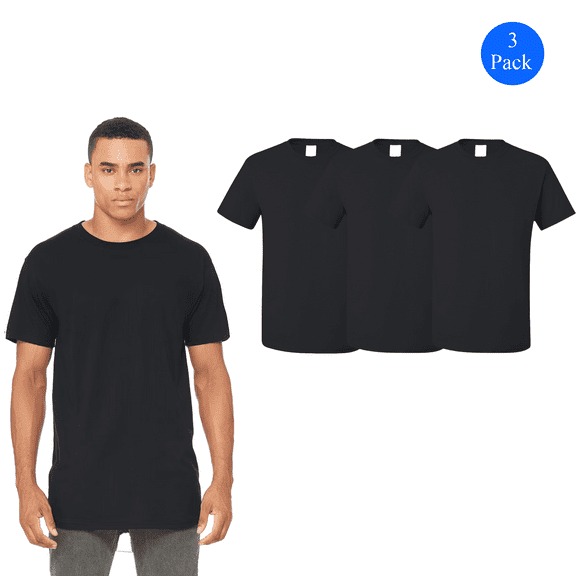 JERZEES Dri-Power Short Sleeve T-Shirt, Classic Fit for Adult Casual Black Tee, 3 Pack, Size L