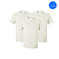 thumbnail image 1 of JERZEES Dri-Power Short Sleeve T-Shirt for Men, Rib Collar Casual White Tee, 3 Pack, 2XL, 1 of 5