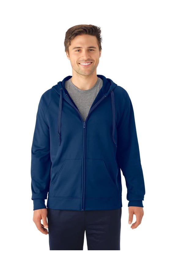 Dri-Power® Sport Hooded Full-Zip Sweatshirt Size XL Color Blues