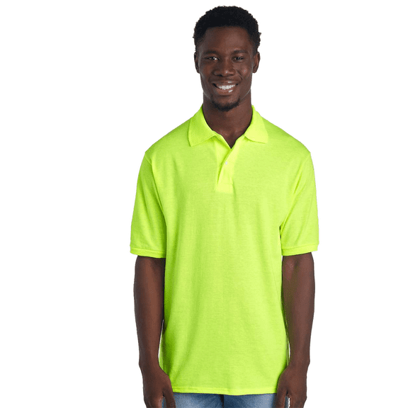 JERZEES Hi- Vis Dri-Power Polo Shart, 50/50 cotton/poly Safety Green jersey Mans' Polo Size-3XL