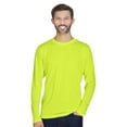 thumbnail image 1 of JERZEES High Visibility Long Sleeve T-Shirt Dri-Power Hi Vis Workwear Reflective Plian Tee Shirts (Safety Green, M), 1 of 7