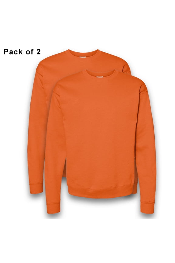 High Visibility Safety Sweatshirt Work Reflective for Men, 50 Cotton/50 Polyester NuBlend Fleece Hi Vis Safety Orange Sweater Size 3XL Pack 2