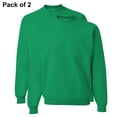 thumbnail image 1 of JERZEES Men Crewneck Sweatshirt, Comfortable NuBlend Long Sleeve Fleece Pullover, Kelly, 2-Pack, M, 1 of 7