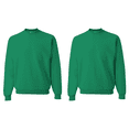 thumbnail image 1 of JERZEES Men Crewneck Sweatshirt, Comfortable NuBlend Long Sleeve Fleece Pullover, Kelly, 2-Pack, S, 1 of 7