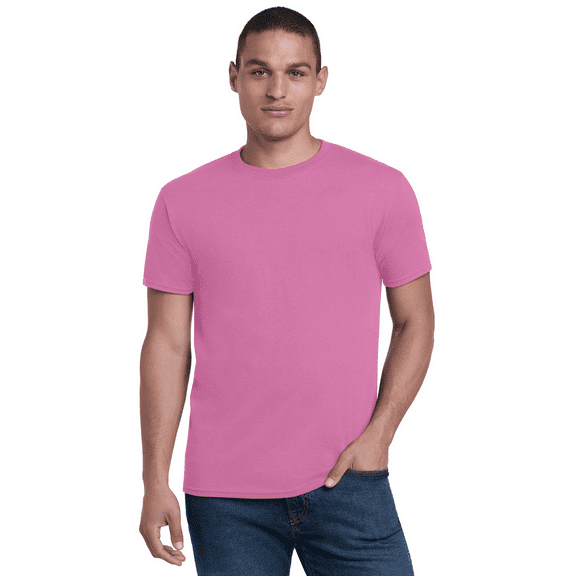 JERZEES Men Dri-Power 50/50 T-Shirt, Short Sleeve Cotton-Poly Blend Azalea Durable Tee, XL