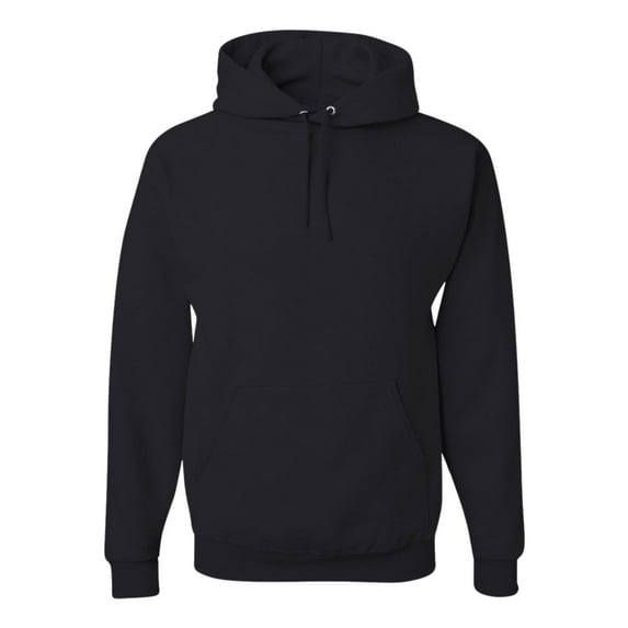 JERZEES Men’s NuBlend Fleece Hooded Sweatshirt, 50/50 Cotton/Polyester Pullover Soft Warm Winter Hoodie (Black, XL)
