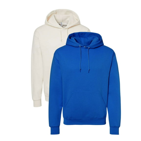 JERZEES Men’s NuBlend Fleece Hooded Sweatshirt, 50/50 Cotton/Polyester Pullover Soft Warm Winter Hoodie (Royal Sweet-Cream-Heather-2PCS, S)