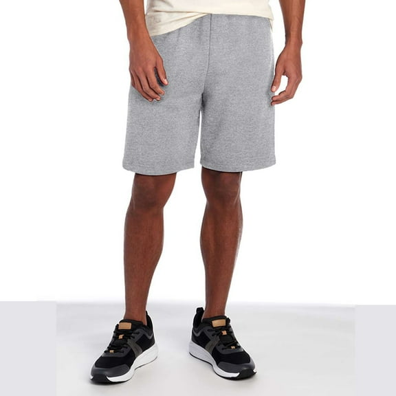 JERZEES Men's Nublend Fleece Shorts with Pockets, 9" Inseam, Athletic Heather, Sizes S-3XL, 1-Pack
