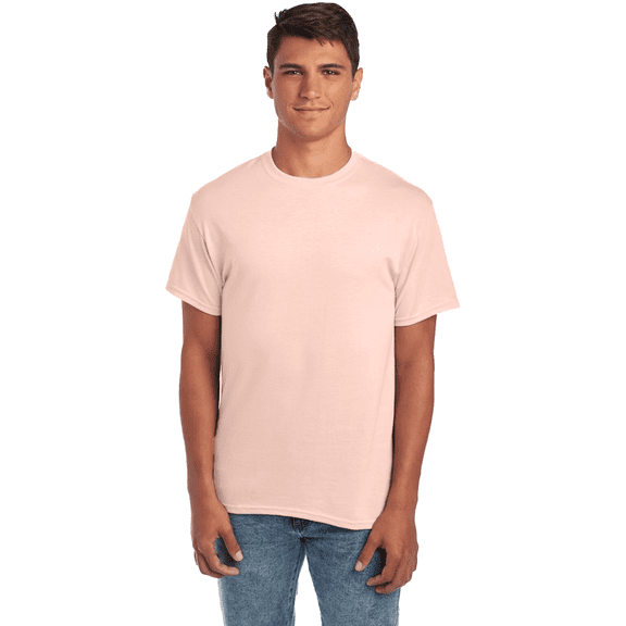 JERZEES Men's Ring-Spun T-Shirt, 50/50 Cotton/Polyester, Men's Short Sleeve, Pre-Shrunk, Blush Pink, XL