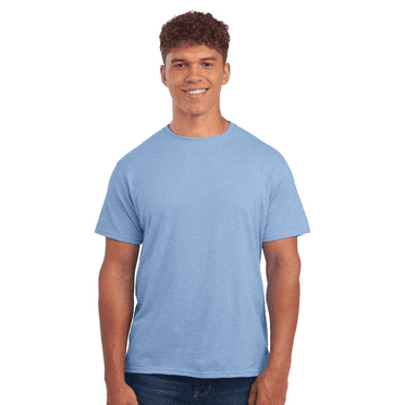 JERZEES Men's Ring-Spun T-Shirt, 50/50 Cotton/Polyester, Men's Short Sleeve, Pre-Shrunk, Carolina Heather, XL