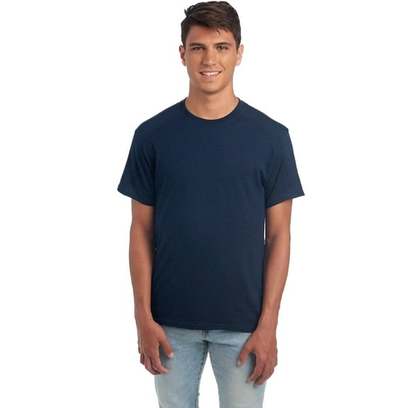 JERZEES Men's Ring-Spun T-Shirt, 50/50 Cotton/Polyester, Men's Short Sleeve, Pre-Shrunk, Indigo Heather, L
