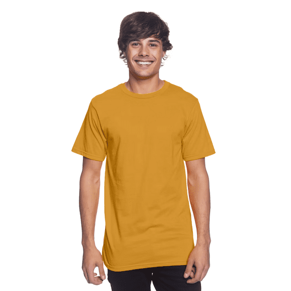 JERZEES Men's Ring-Spun T-Shirt, 50/50 Cotton/Polyester, Men's Short Sleeve, Pre-Shrunk, Mustard Heather, XL